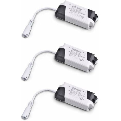 Pack x3 Transformateur Driver 18W-24W DC, entrée multi-tension 85-265V Ac 50/60Hz, sortie 36-72 Vdc 240-260 mA. Valable pour remplacer les downlights et autres équipements LED-LIAIKI