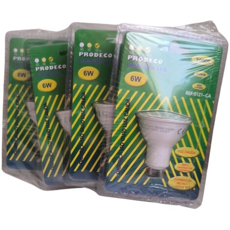 Pack x4 Bombillas LED GU10 6W – Luz Cálida 3000K