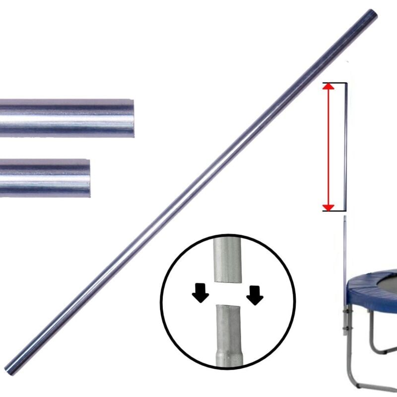 Sos Trampoline - Pack x6 - Montant Rallonge 105cm - Diamètre 25mm - Pour Filet Trampoline (S'emboîte sur Partie Basse du montant)