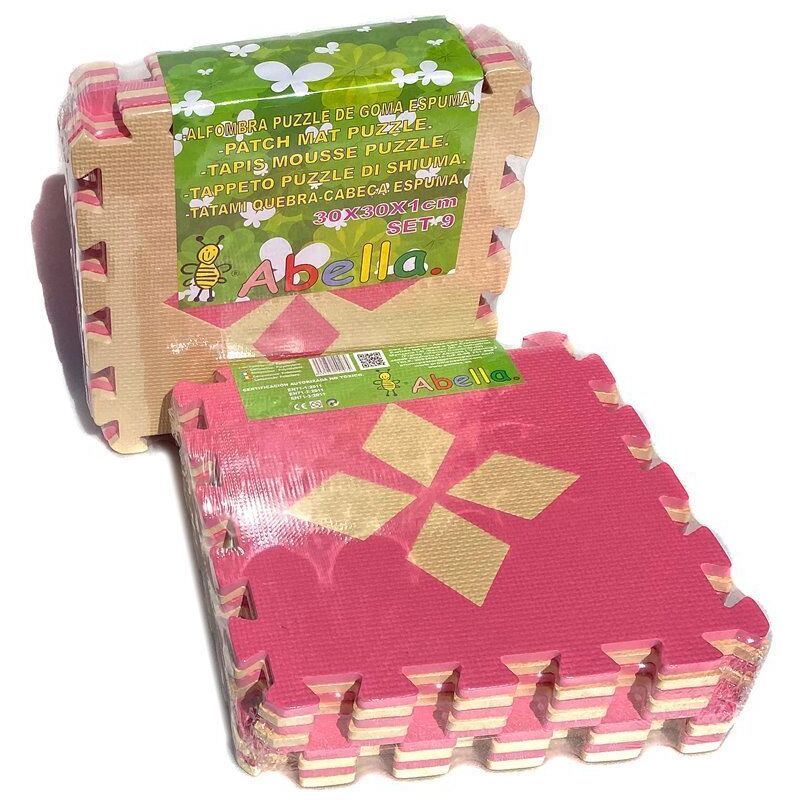 

Pack x9 - Loseta de Tatami Puzzle - Rosa/Beige - Dibujo: Diamantes