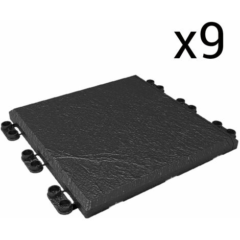 Pack X9 piastrelle terrazza 30x30 cm effet ardoise - Gris
