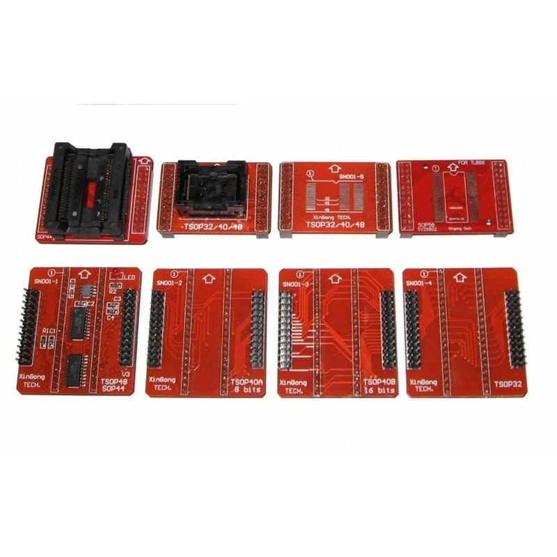 

Pack Zocalo especiales programador TL866CS/A incluye TSOP48 y SOP40 a DIP40 ,Y MAS