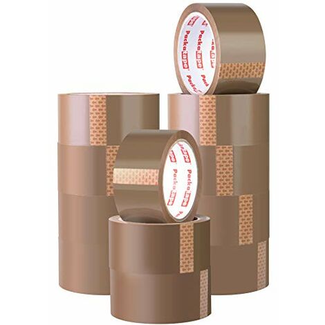 Packatape Lot de 6 rouleaux de ruban adhésif d'emballage marron 48 mm x 66 m pour colis et boîtes