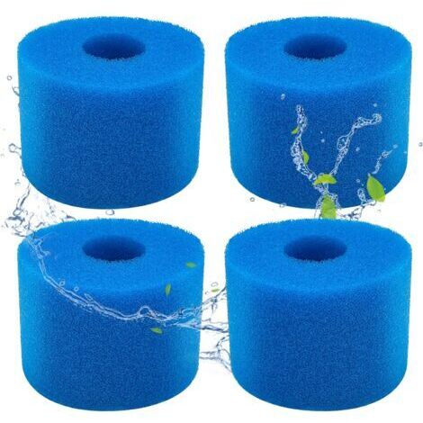 Packs de filtres en mousse Intex type S1 pour piscine et spa - Filtre en mousse réutilisable et lavable - Éponge filtrante type S1 (paquet de 4)