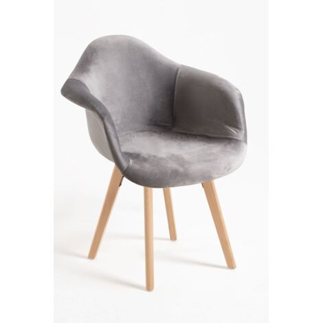 Packs Sillas Comedor - Pack 2 Sillas Belu Terciopelo - Gris claro