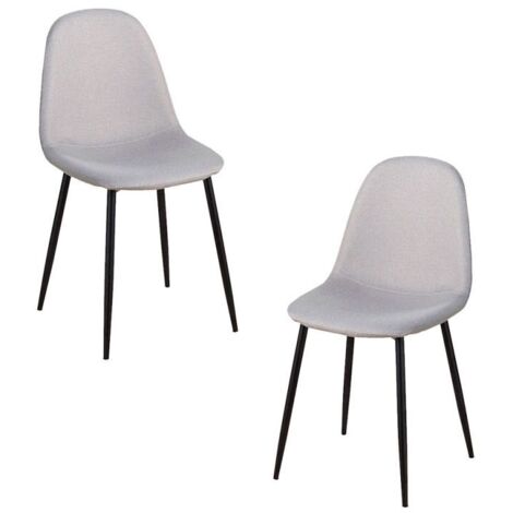 Packs Sillas Comedor - Pack 2 Sillas Black Teok Tela - Gris claro