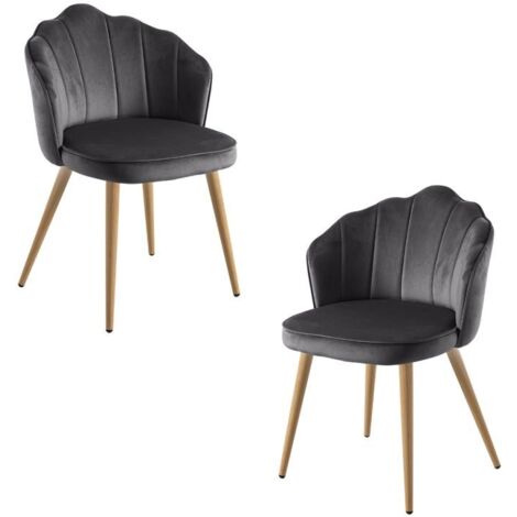 Packs Sillas Comedor - Pack 2 Sillas Blume Terciopelo - Gris oscuro