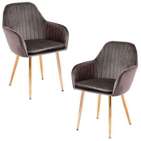 Packs Sillas Comedor - Pack 2 Sillas Chic Golden - Gris oscuro