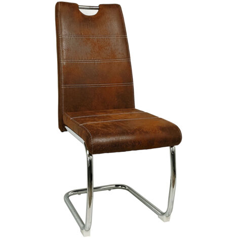 Packs Sillas Comedor - Pack 2 Sillas Hallen Polipiel - Marrón Vintage