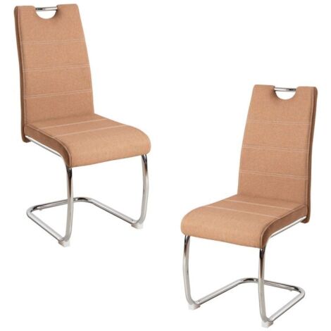 Packs Sillas Comedor - Pack 2 Sillas Hallen Tela - Marrón arena