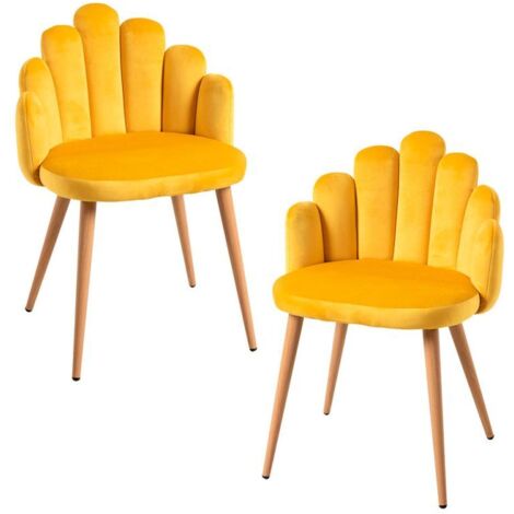Packs Sillas Comedor - Pack 2 Sillas Hand Terciopelo - Amarillo