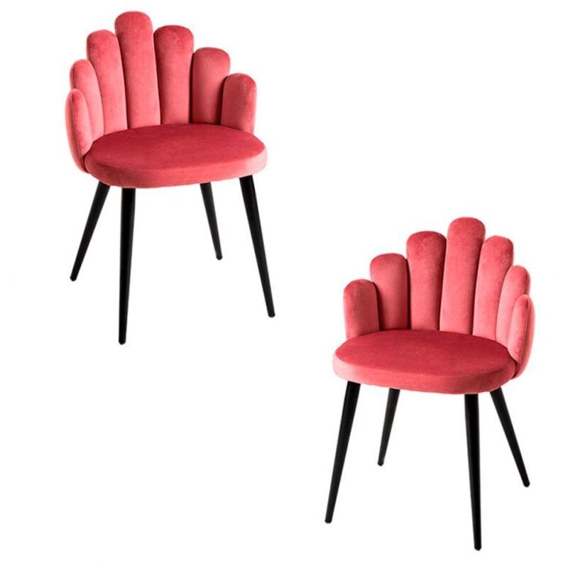 

Packs Sillas Comedor - Pack 2 Sillas Hand Terciopelo Patas Negras - Rosa