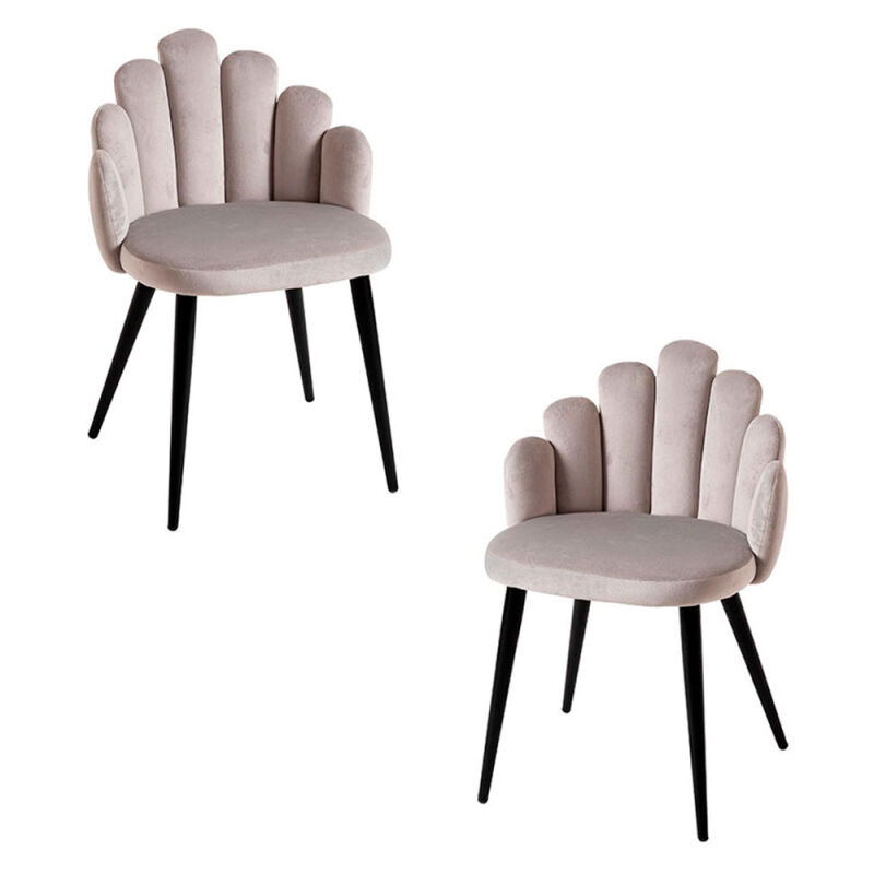 

Packs Sillas Comedor - Pack 2 Sillas Hand Terciopelo Patas Negras - Gris