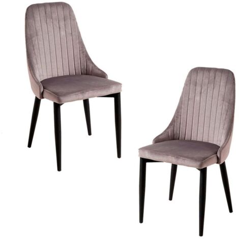 Packs Sillas Comedor - Pack 2 Sillas Kan Terciopelo - Gris