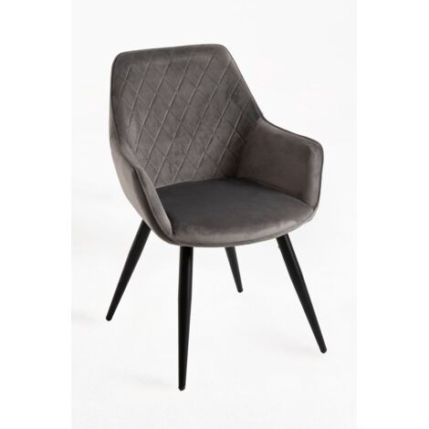 Packs Sillas Comedor - Pack 2 Sillas Kres Terciopelo - Gris oscuro