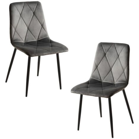 Packs Sillas Comedor - Pack 2 Sillas Lyke Terciopelo - Gris oscuro