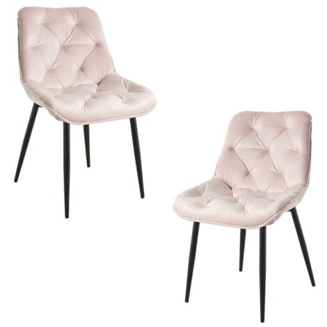 Packs Sillas Comedor - Pack 2 Sillas Miska Terciopelo - Rosa