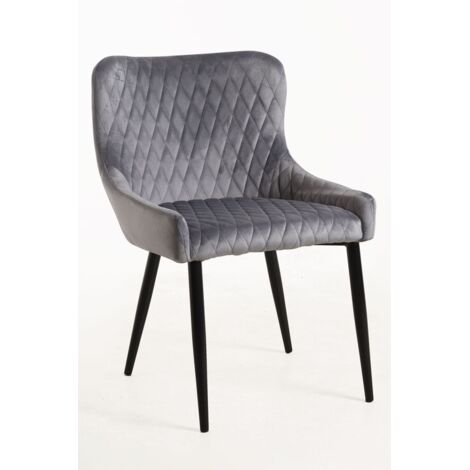 Packs Sillas Comedor - Pack 2 Sillas Sanda Terciopelo - Gris oscuro