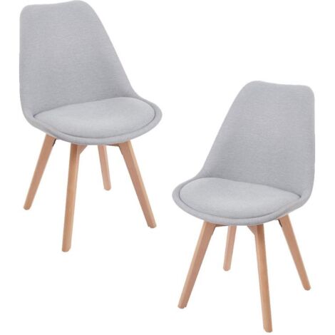 Packs Sillas Comedor - Pack 2 Sillas Synk Tela - Gris claro