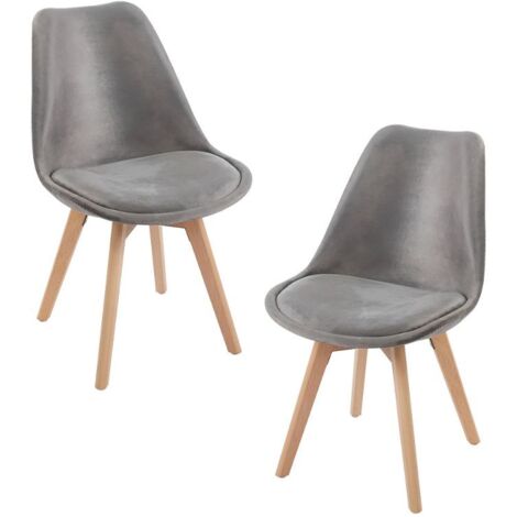 Packs Sillas Comedor - Pack 2 Sillas Synk Terciopelo - Gris oscuro
