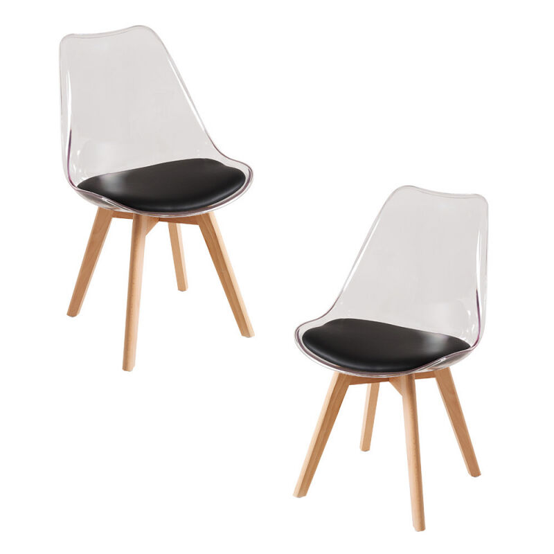 

Packs Sillas Comedor - Pack 2 Sillas Synk Transparente Asiento - Negro