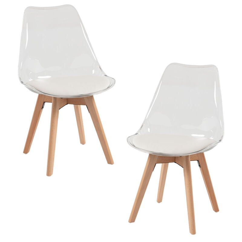 

Packs Sillas Comedor - Pack 2 Sillas Synk Transparente Asiento - Blanco