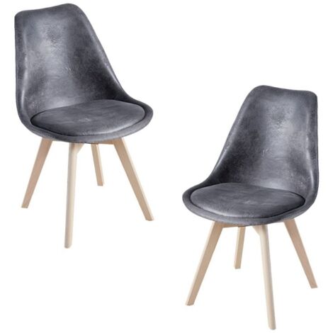 Packs Sillas Comedor - Pack 2 Sillas Synk Vintage - Gris oscuro