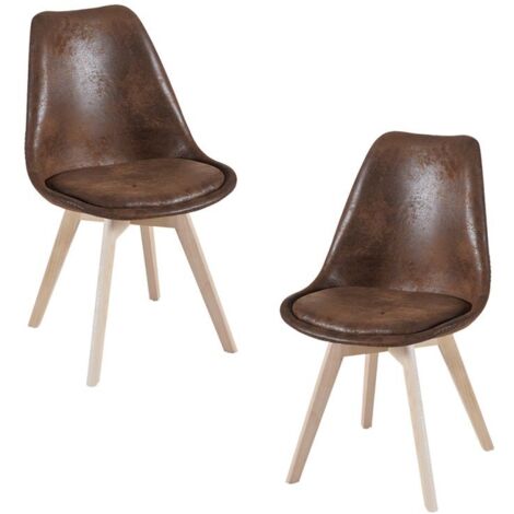 Packs Sillas Comedor - Pack 2 Sillas Synk Vintage - Marrón