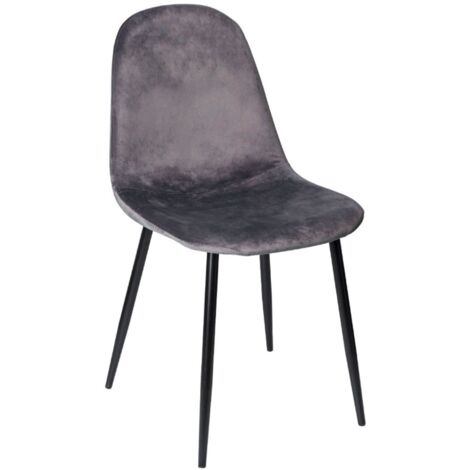 Packs Sillas Comedor - Pack 2 Sillas Teok Black Terciopelo - Gris oscuro