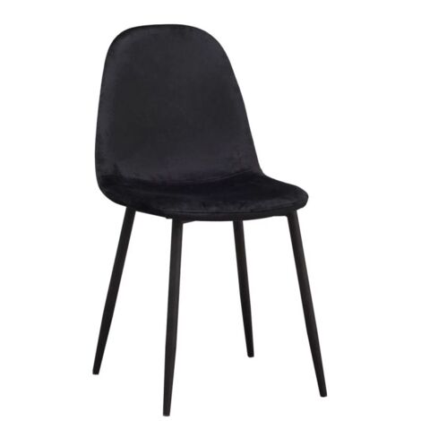 Packs Sillas Comedor - Pack 2 Sillas Teok Black Terciopelo - Negro