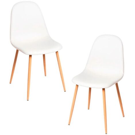 Packs Sillas Comedor - Pack 2 Sillas Teok Polipiel - Blanco