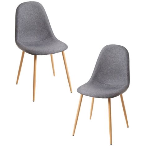 Packs Sillas Comedor - Pack 2 Sillas Teok Tela - Gris oscuro