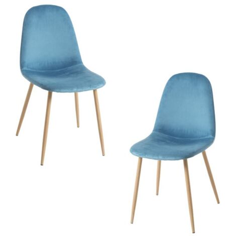 Packs Sillas Comedor - Pack 2 Sillas Teok Terciopelo - Verde azulado
