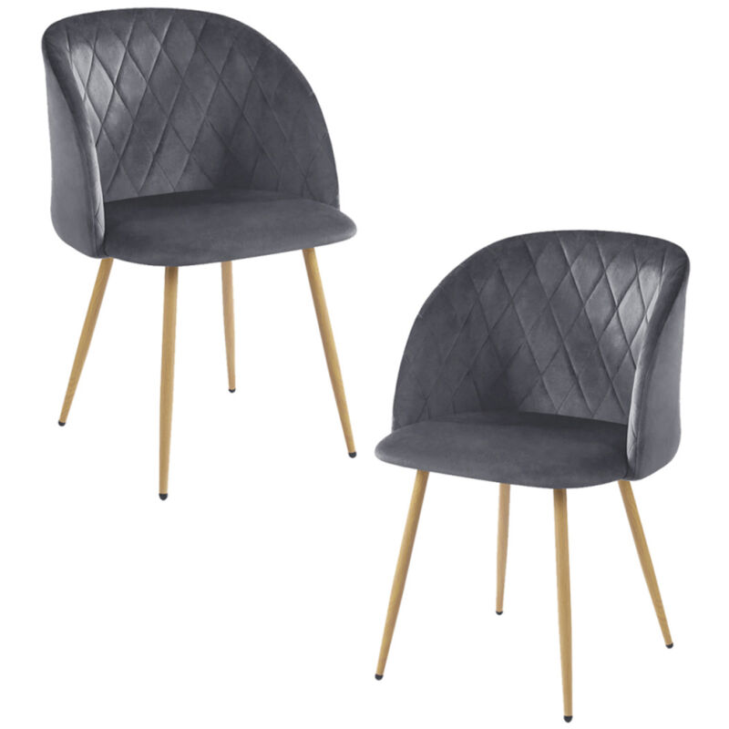 

Packs Sillas Comedor - Pack 2 Sillas Velt Terciopelo - Gris oscuro