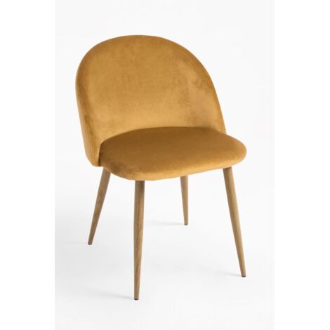 Packs Sillas Comedor - Pack 2 Sillas Vint Terciopelo - Mostaza