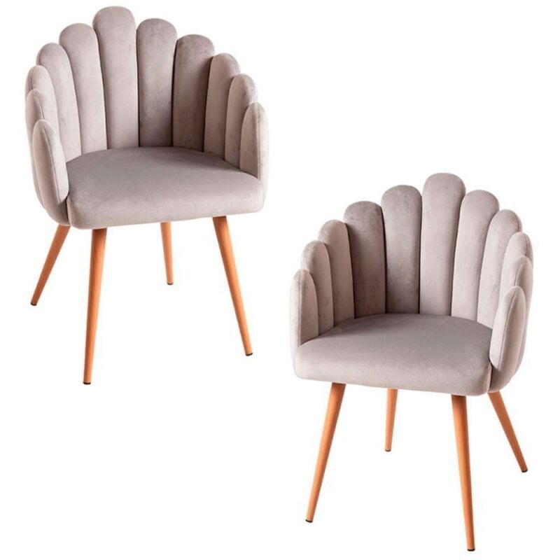 

Packs Sillas Comedor - Pack 2 Sillones Main Terciopelo - Gris