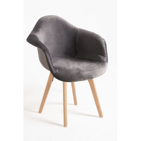 Packs Sillas Comedor - Pack 4 Sillas Belu Terciopelo - Gris oscuro