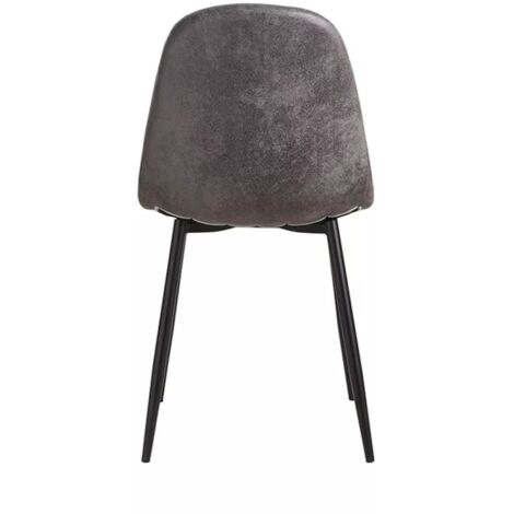 Packs Sillas Comedor - Pack 4 Sillas Black Teok Polipiel - Gris oscuro Vint