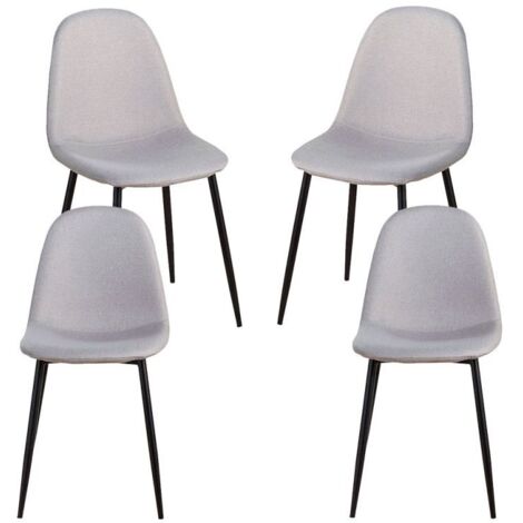 Packs Sillas Comedor - Pack 4 Sillas Black Teok Tela - Gris claro