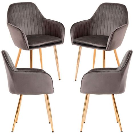 Packs Sillas Comedor - Pack 4 Sillas Chic Golden - Gris oscuro