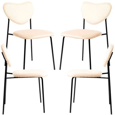 Packs Sillas Comedor - Pack 4 Sillas Cora Black Terciopelo - Beige