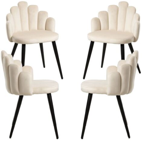 Packs Sillas Comedor - Pack 4 Sillas Hand Patas Negras Terciopelo - Beige