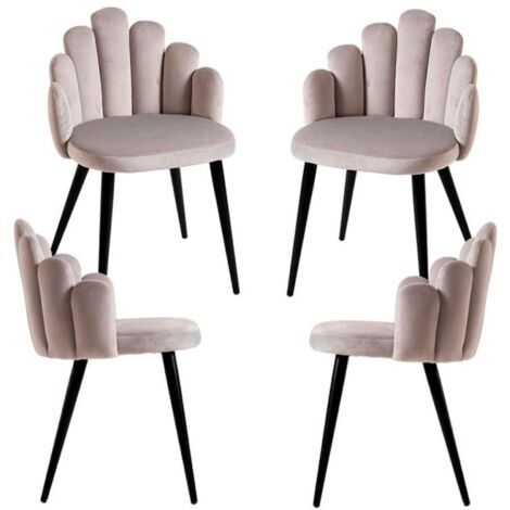 Packs Sillas Comedor - Pack 4 Sillas Hand Patas Negras Terciopelo - Gris