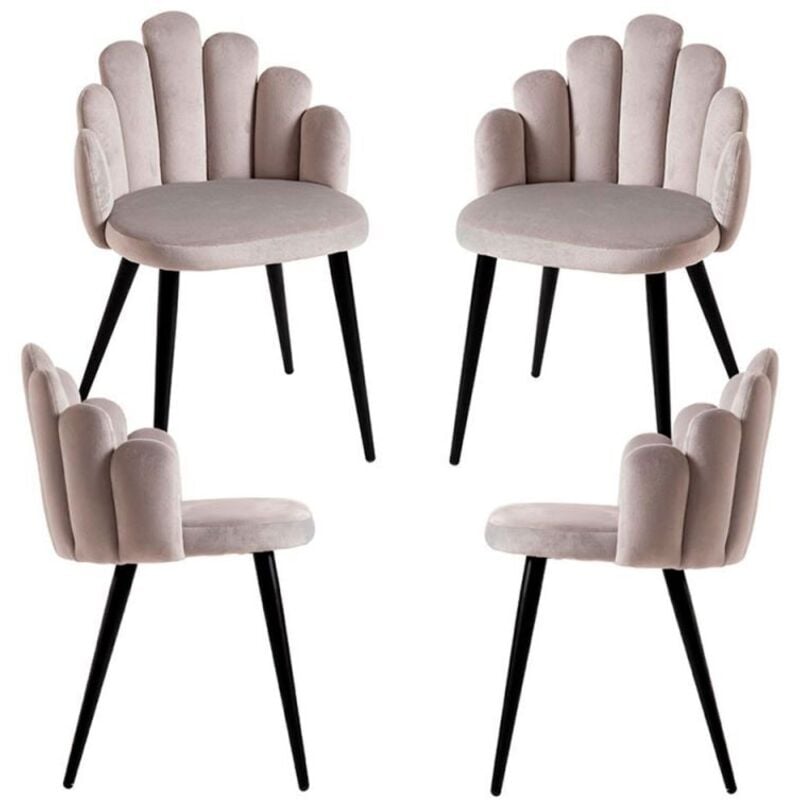 

Packs Sillas Comedor - Pack 4 Sillas Hand Patas Negras Terciopelo - Gris