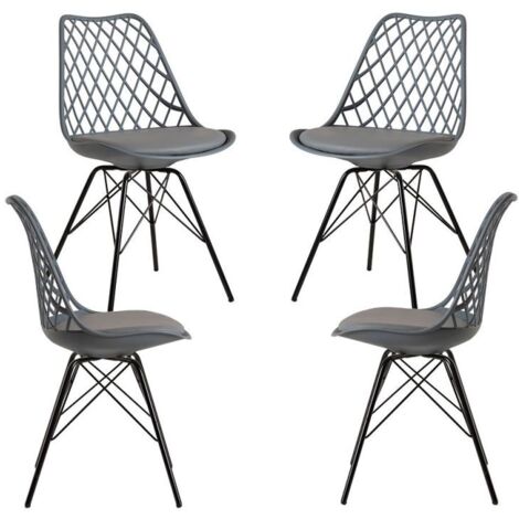 Packs Sillas Comedor - Pack 4 Sillas Iron Mima - Gris oscuro