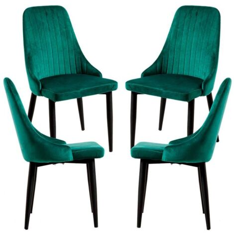 Packs Sillas Comedor - Pack 4 Sillas Kan Terciopelo - Verde