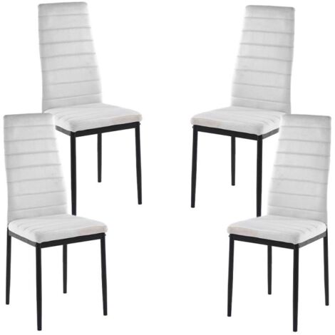 Packs Sillas Comedor - Pack 4 Sillas Lauter Terciopelo - Gris claro