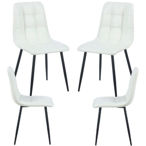 Packs Sillas Comedor - Pack 4 Sillas Stuhl Polipiel - Blanco