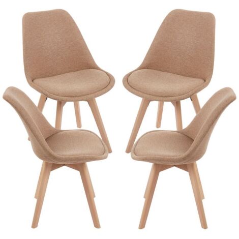 Packs Sillas Comedor - Pack 4 Sillas Synk Tela - Champán