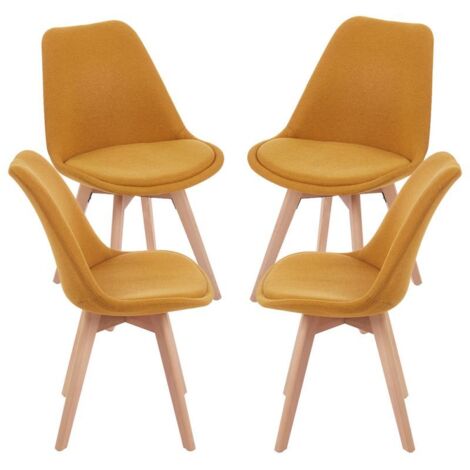 Packs Sillas Comedor - Pack 4 Sillas Synk Tela - Mostaza